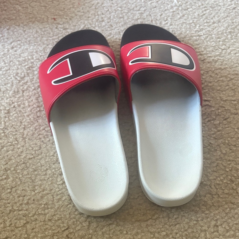 Champion Red and Black Slides